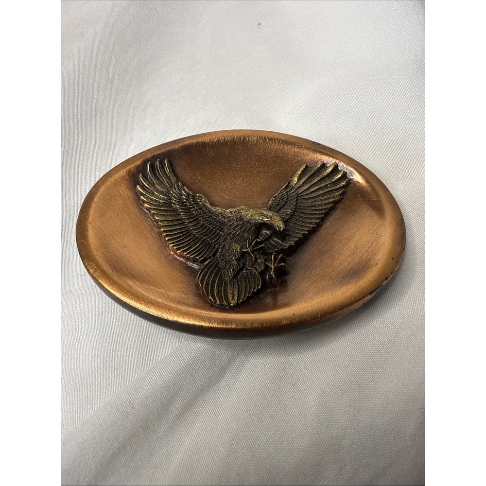 Vintage 1988 Bergamot Copper Eagle Belt Buckle Western Rockabilly MOTO Biker